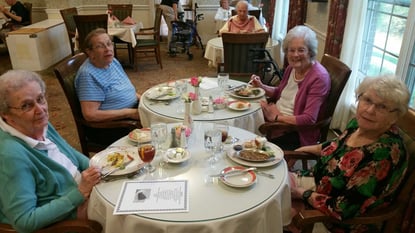 Making new friends in a senior living community