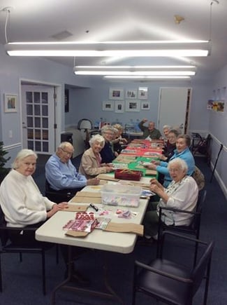Crosby Residents Decorating Lunch Bags