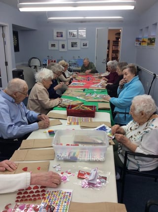 Crosby Residents Decorating Lunch Bags